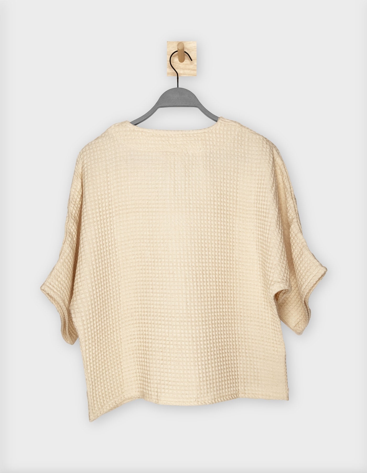 Relaxed Fit Shirt - Back - Waffle / Beige