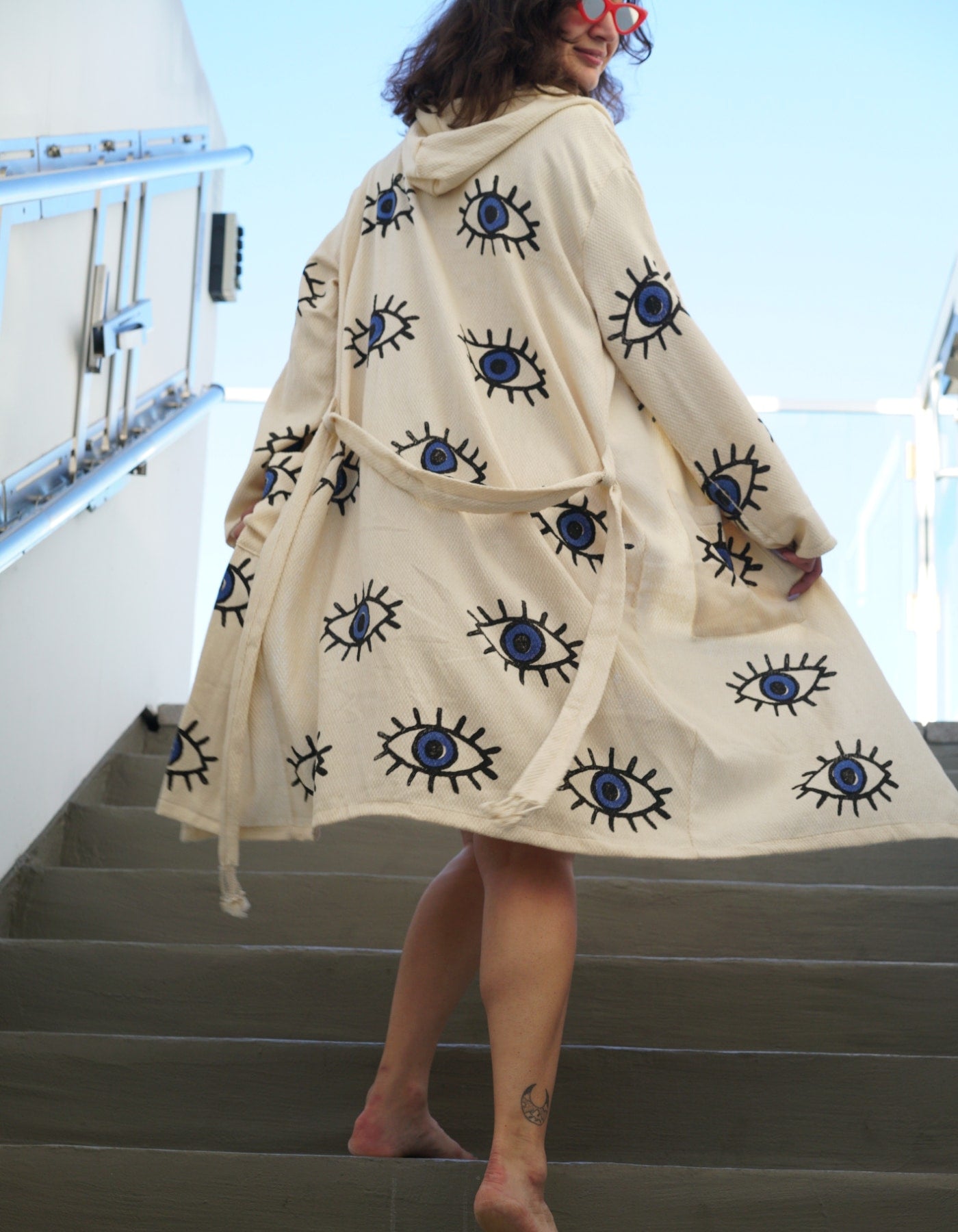 Robe with Evil Eyes - Back - Casual Outside