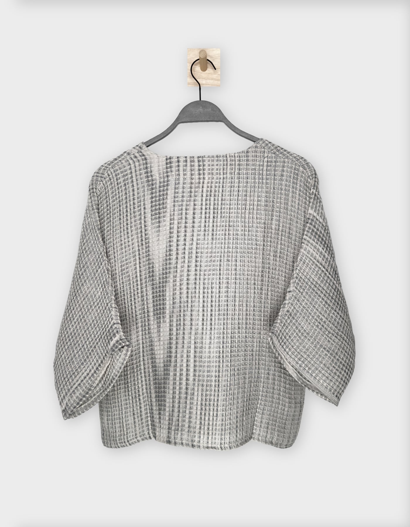 Relaxed Fit Shirt - Back - Waffle / Gray